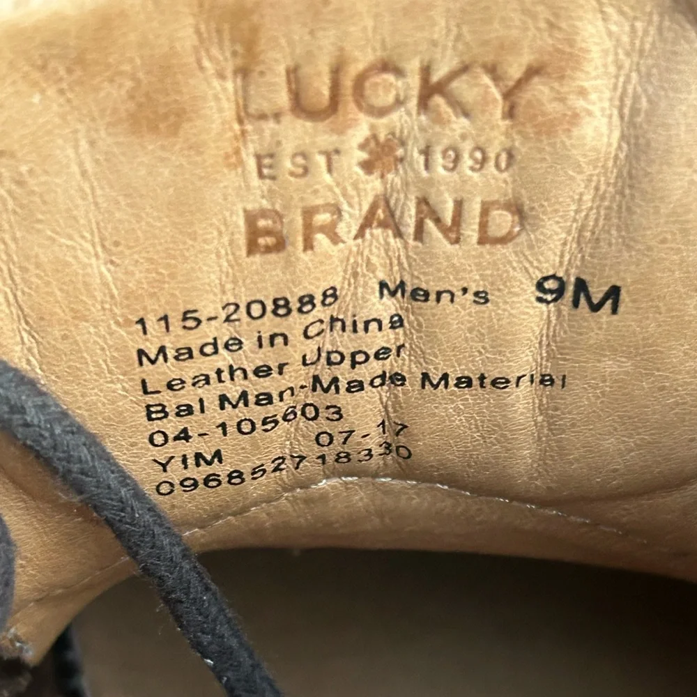 Lucky Brand Mason Brown Leather Lace Up Size 9 Chukka Boots